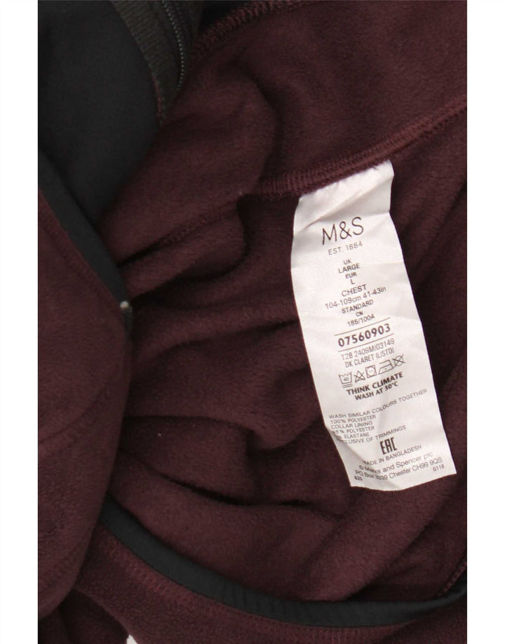 Marks & Spencer Chaqueta polar para hombre UK 40 Large Poliéster burdeos