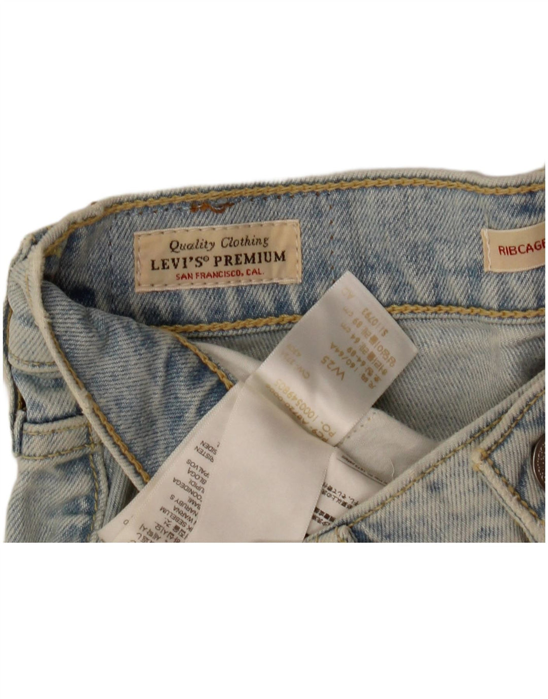 Bermudas Levi's Ribcage para mujer W25 XS Algodón azul