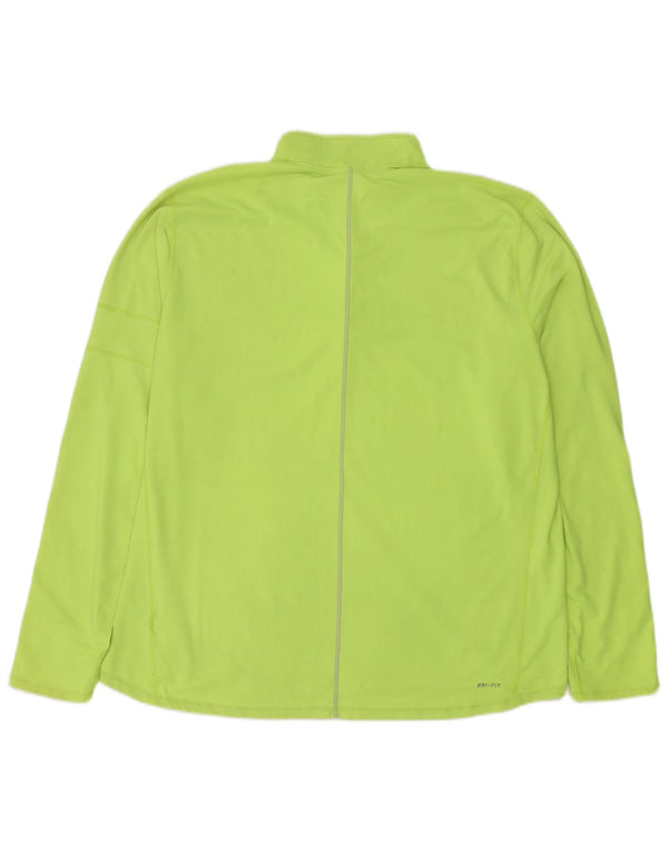 Nike Dri Fit - Chándal con cremallera y cuello para hombre, talla 2XL, poliéster verde