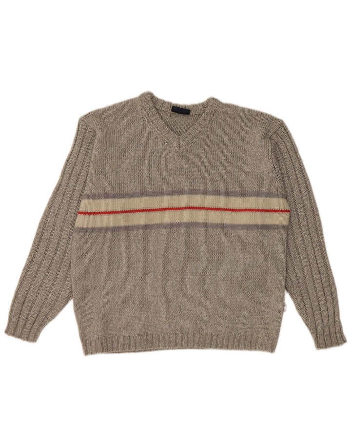 Tom Tailor Jersey con Cuello en V para Mujer UK 46 Grande Gris Colorblock