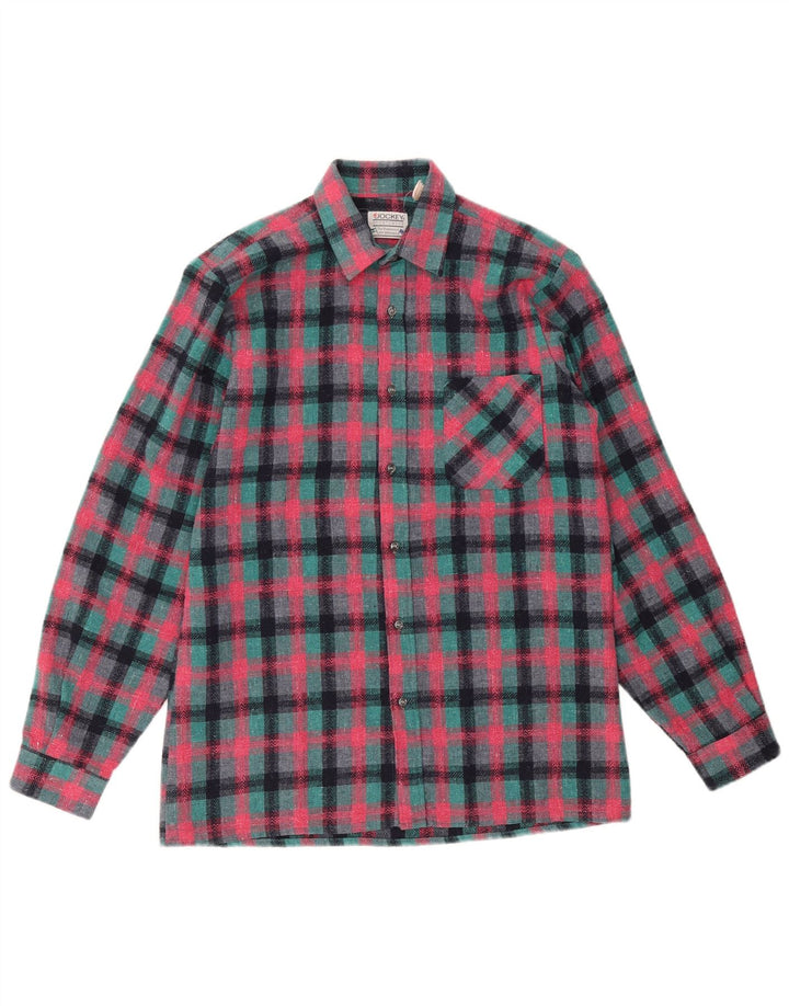 JOCKEY Camisa Sobrecamisa Hombre Cuadros Rosa Mediano