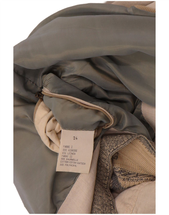 Vintage hombres bomber chaqueta Reino Unido 38 viscosa geométrica beige medio