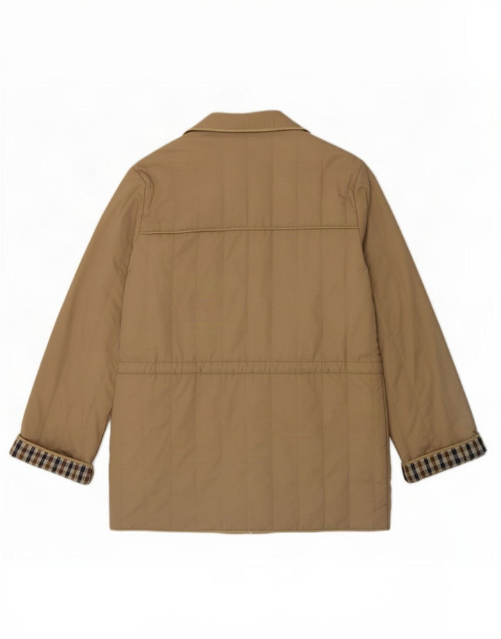 Aquascutum Abrigo acolchado extragrande para mujer UK 46 Poliéster beige grande