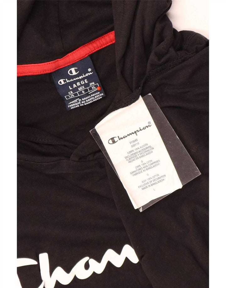 Champion Chaleco Con Capucha Para Hombre Top Grande De Algodón Negro