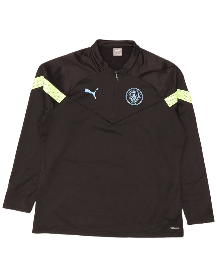 Puma Hombre Manchester City Jersey Chándal Top XL Negro Colorblock