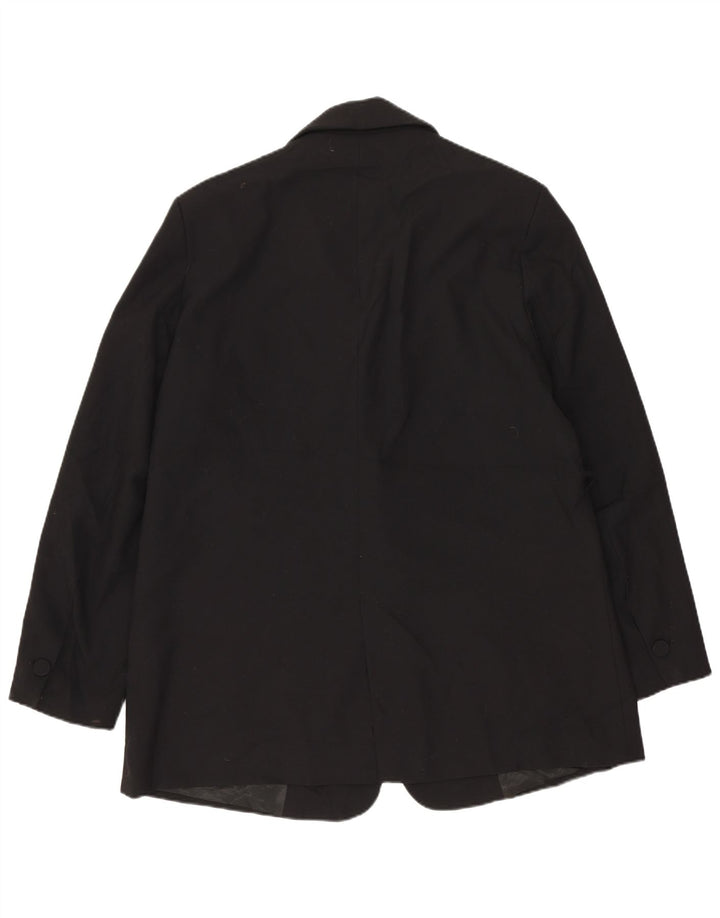 Zara Chaqueta Blazer De 1 Botón Para Mujer UK 44 Mediana Poliéster Negro