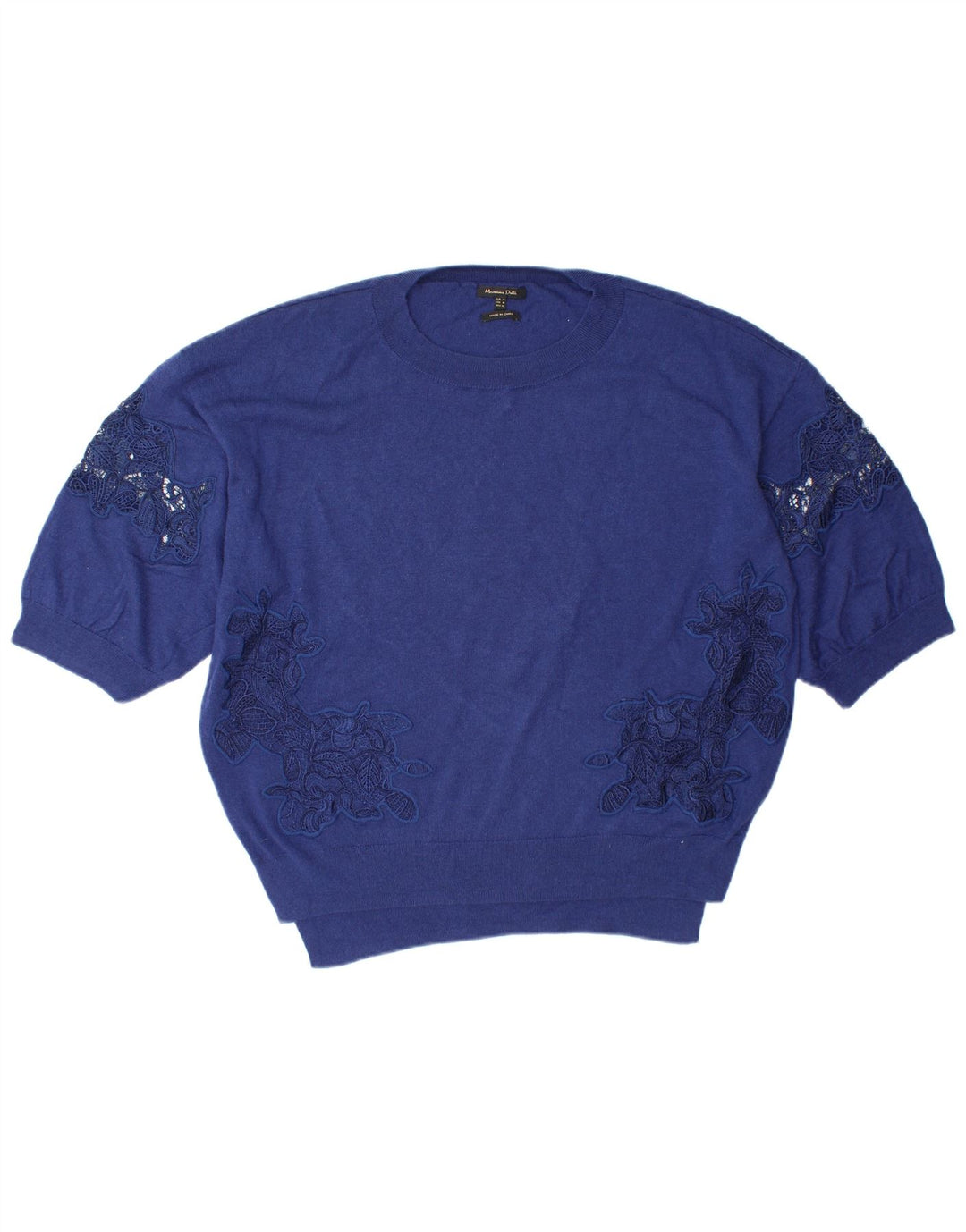 MASSIMO DUTTI Jersey extragrande con cuello redondo para mujer UK 44 Azul medio