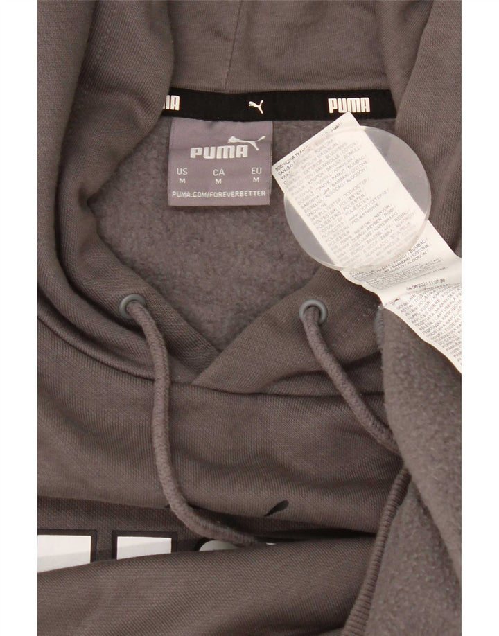 Puma Hombre Sudadera Con Capucha Gráfica Jersey De Algodón Gris Medio
