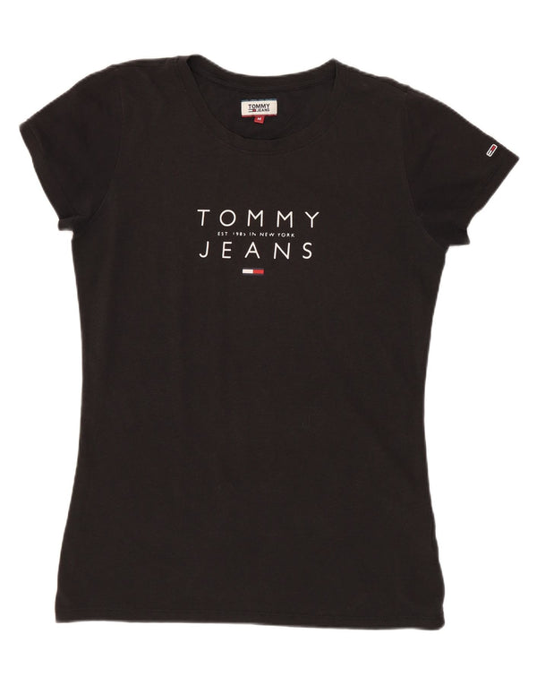 Tommy Hilfiger Camiseta gráfica para mujer Top UK 12 Medium Black