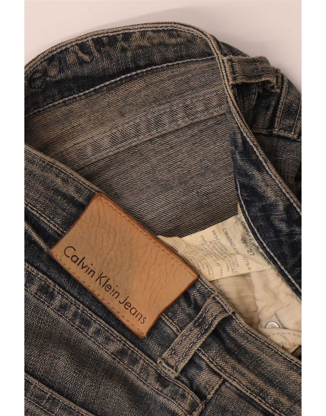 Vaqueros ajustados para mujer Calvin Klein W27 L34 Algodón azul