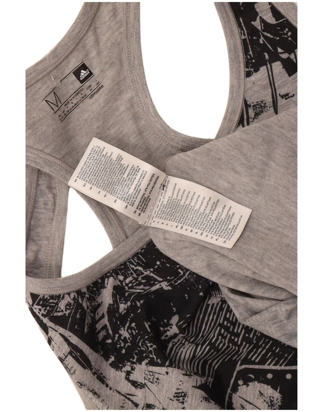 Adidas Mujer Climalite Graphic Chaleco Top Reino Unido 12/14 Gris Medio Geométrico