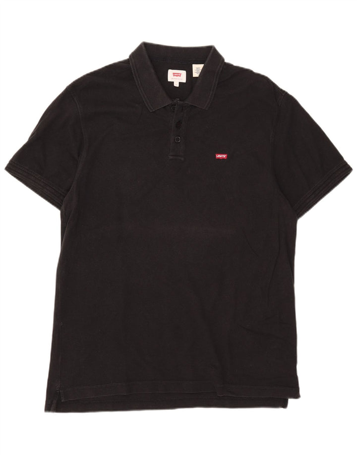 Levi's Polo para hombre de algodón negro grande