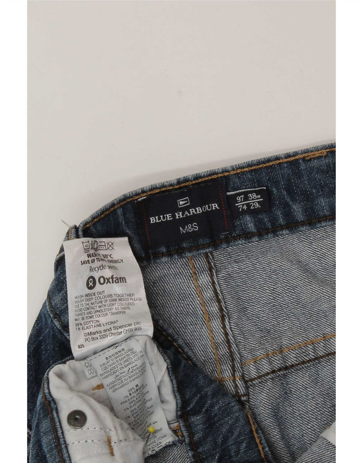 Marks & Spencer Vaqueros rectos azules Harbor para hombre W38 L27 Algodón azul