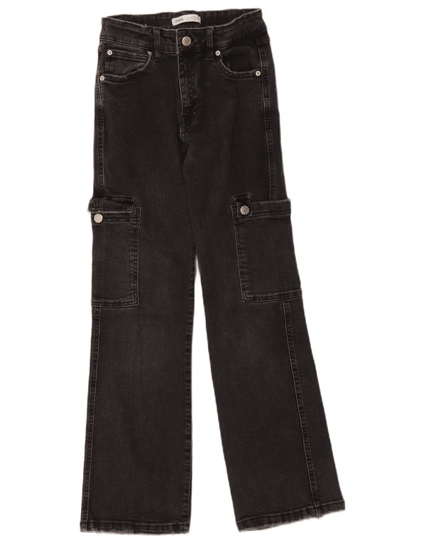 Zara Vaqueros Cargo Acampanados Niñas 13-14 Años W26 L26 Algodón Negro