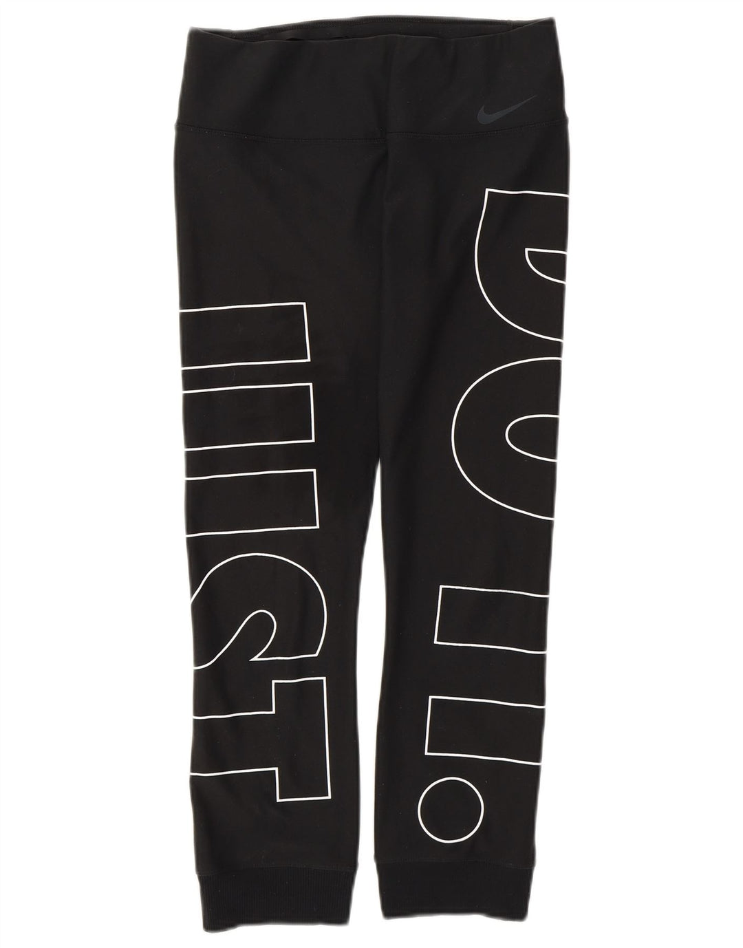 NIKE Mujer Dri Fit Graphic Chándal Pantalones Joggers UK 8 Small Negro