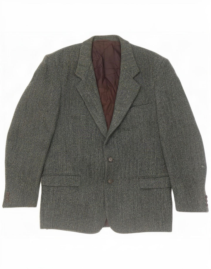 Harris Tweed Chaqueta tipo blazer de 2 botones para hombre IT 54 2XL Espiga verde