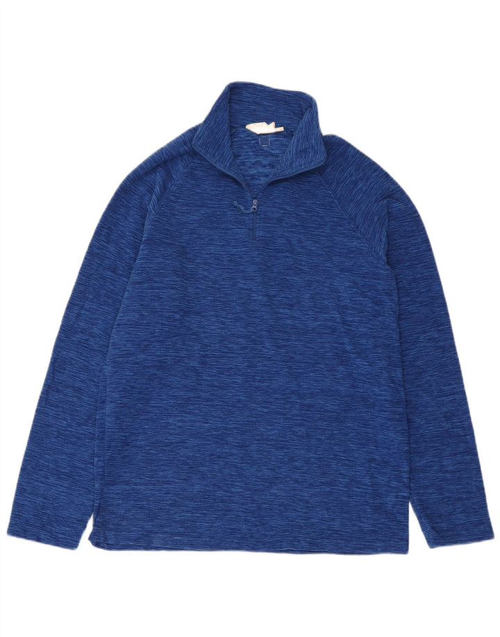 Jersey de forro polar con cremallera y cuello para hombre de Mountain Warehouse, tamaño mediano, azul marino moteado