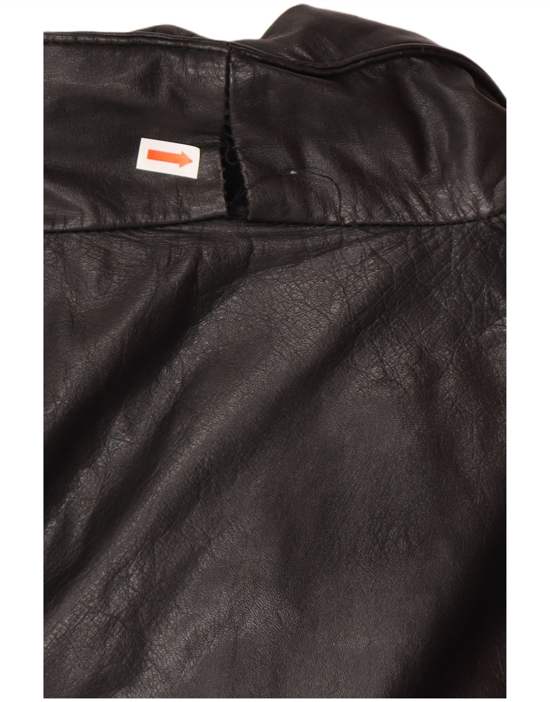 VINTAGE Abrigo de cuero de gran tamaño para mujer Reino Unido 14 Cuero negro mediano