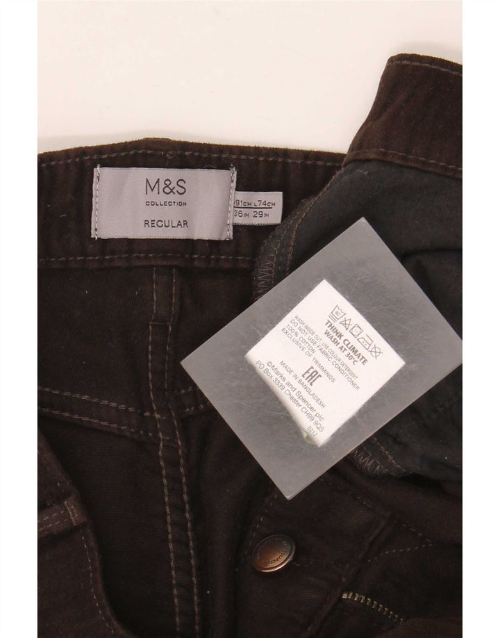 Marks & Spencer Vaqueros rectos de corte regular para hombre W36 L29 Algodón marrón