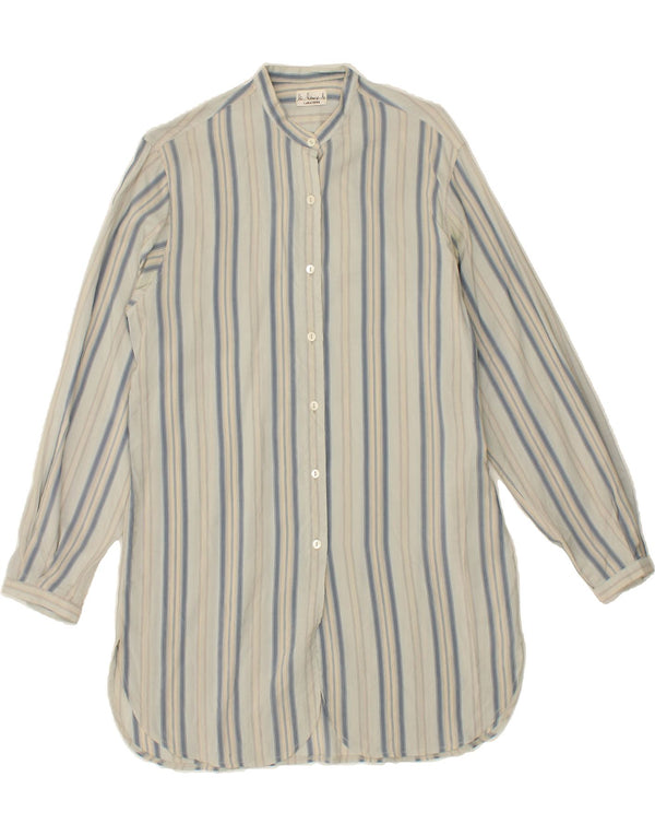 CARACTERE Womens Long Sleeve Shirt Dress UK 18 XL Grey Striped