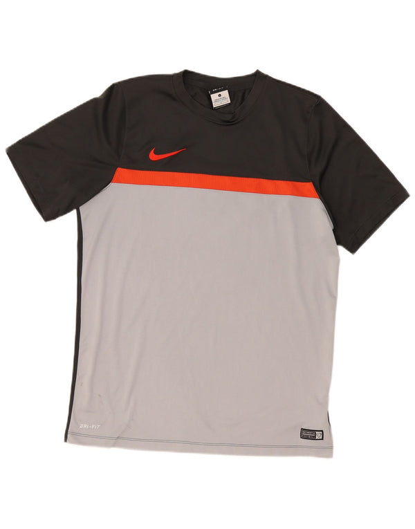 Camiseta Nike Dri Fit para hombre Top grande gris color block Poliéster