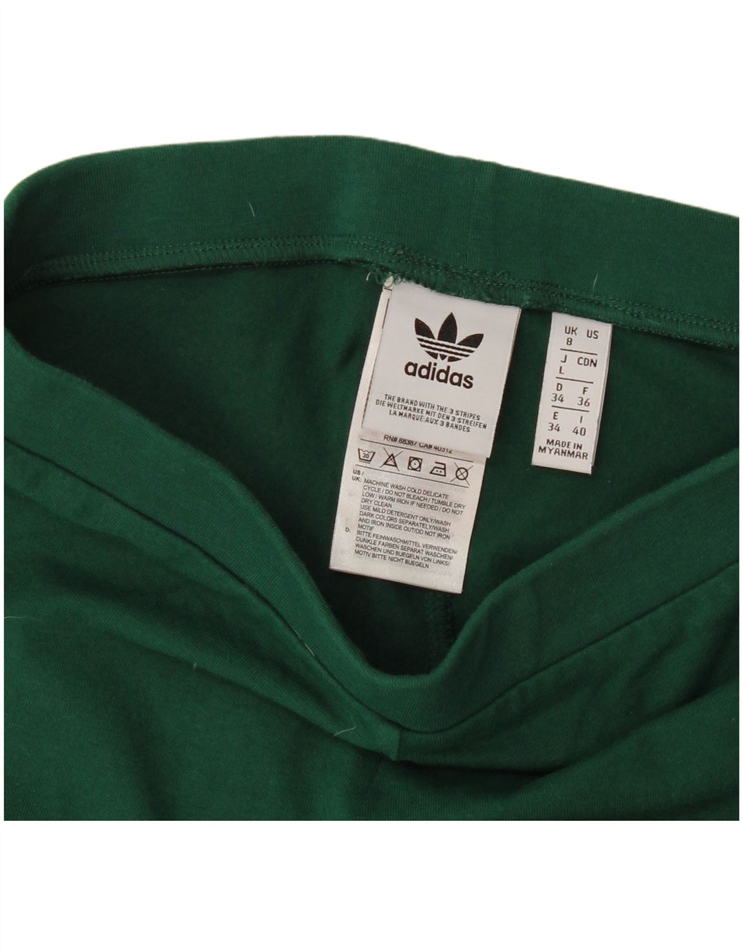 Adidas Leggings para mujer Reino Unido 8 Pequeño Algodón Verde