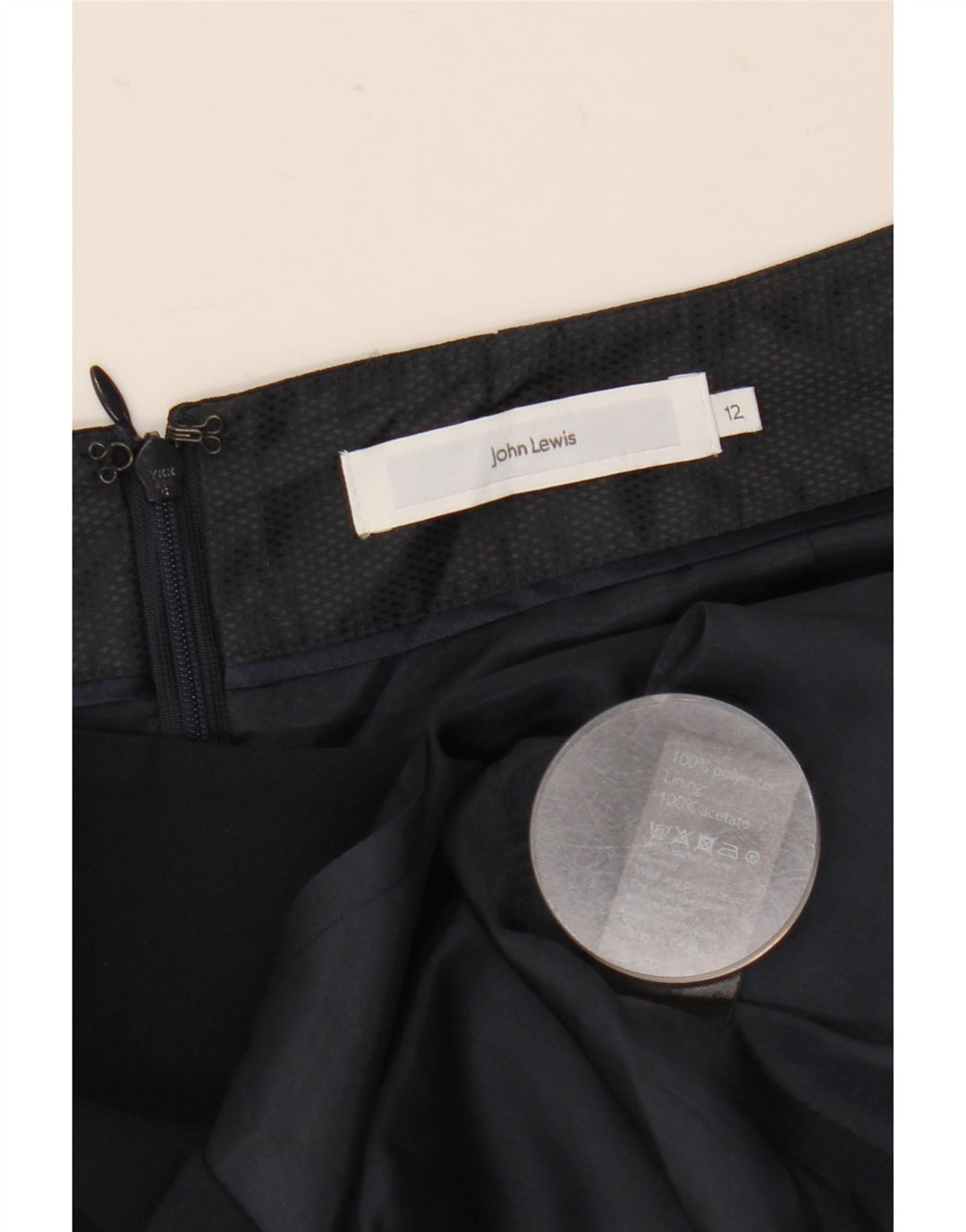 Falda lápiz para mujer John Lewis UK 12 Medium W30 Poliéster azul marino