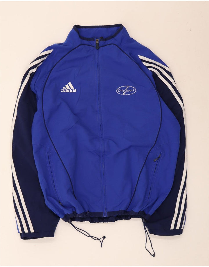 Adidas - Chaqueta de chándal gráfica para hombre, talla 40/42, color azul medio