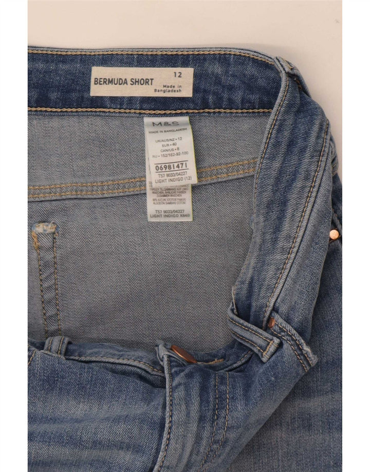 Marks & Spencer Bermudas desgastadas para mujer UK 12 Medium W30 Azul