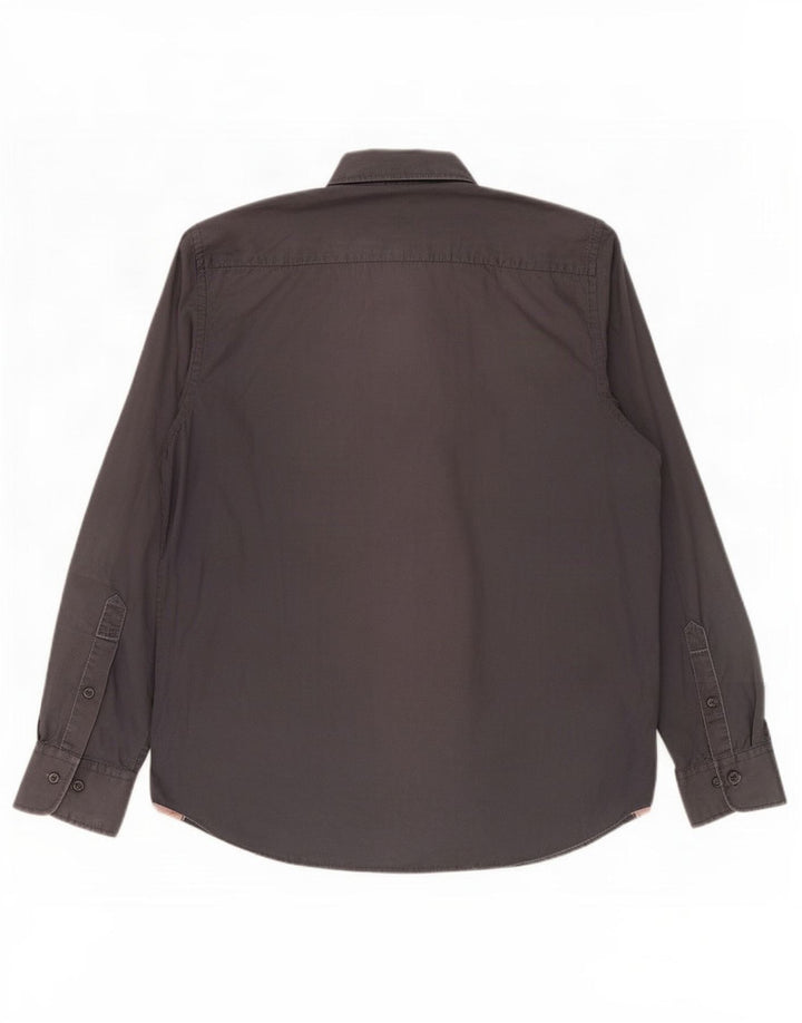 Marlboro Classics - Camisa de corte regular para hombre, algodón gris grande