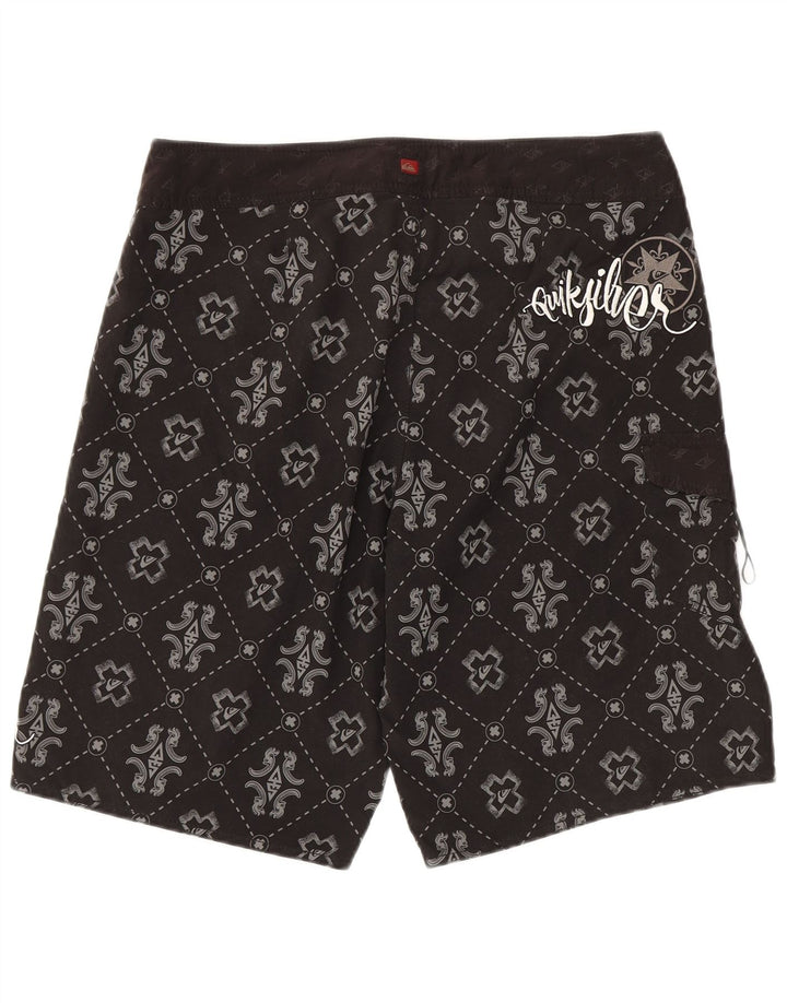 Quiksilver Bañador con gráfico para hombre, talla grande, poliéster geométrico negro