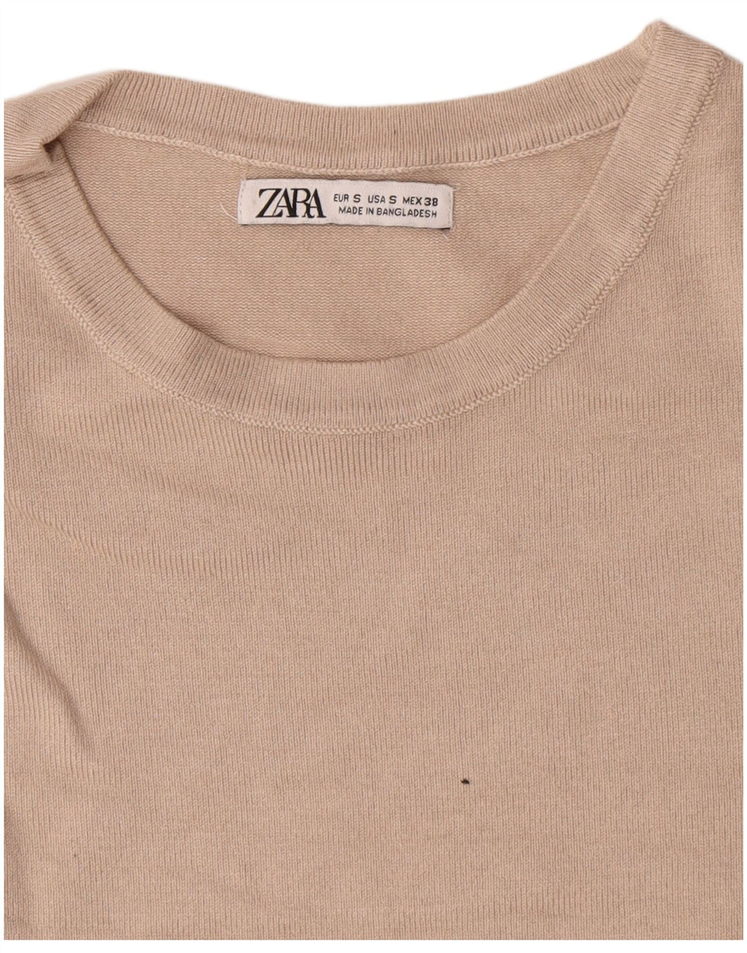 Zara Hombre Jersey De Cuello Redondo Jersey Pequeño Beige