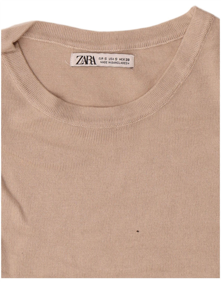 Zara Hombre Jersey De Cuello Redondo Jersey Pequeño Beige