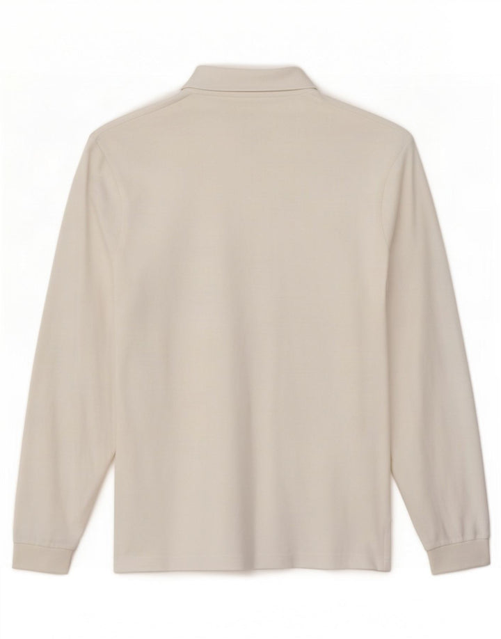 Kappa Polo De Manga Larga Para Hombre Small White Cotton