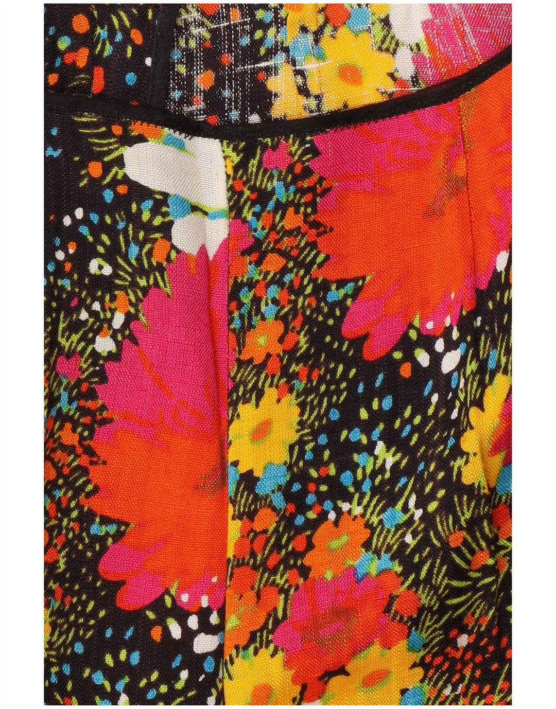 VINTAGE Pantalones casuales de cintura alta para mujer W26 L31 Floral multicolor