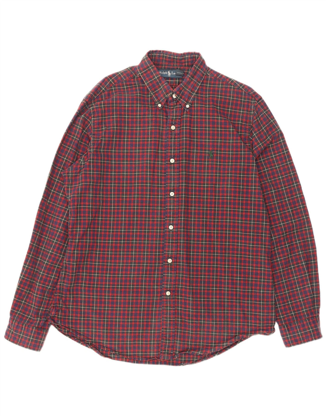 Camisa Polo Ralph Lauren para hombre de algodón a cuadros rojos grandes
