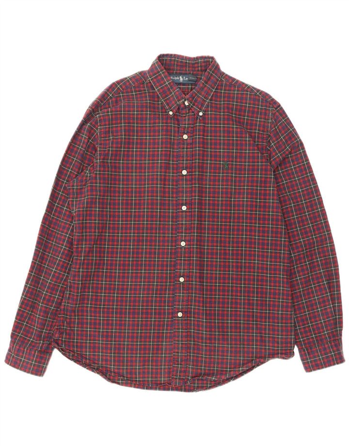 Camisa Polo Ralph Lauren para hombre de algodón a cuadros rojos grandes