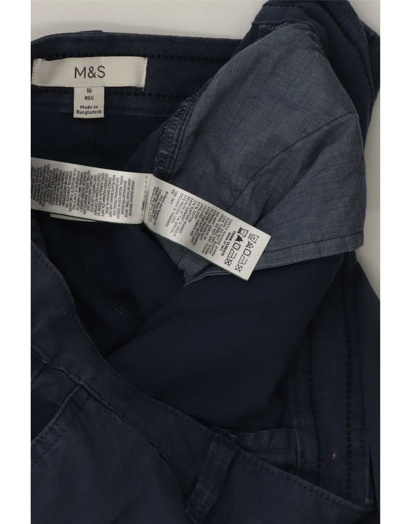 Marks & Spencer Pantalones Chinos para Mujer UK 40 Large W36 L28 Azul Marino