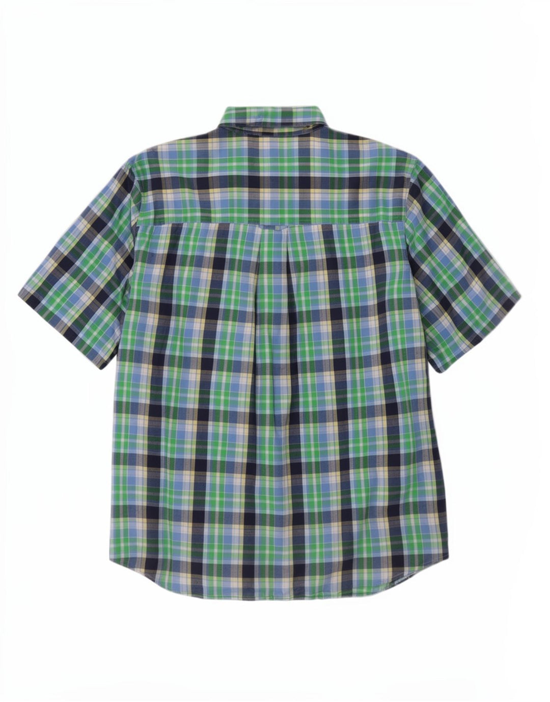 Chaps Camisa Manga Corta Hombre XL Algodón A Cuadros Verde