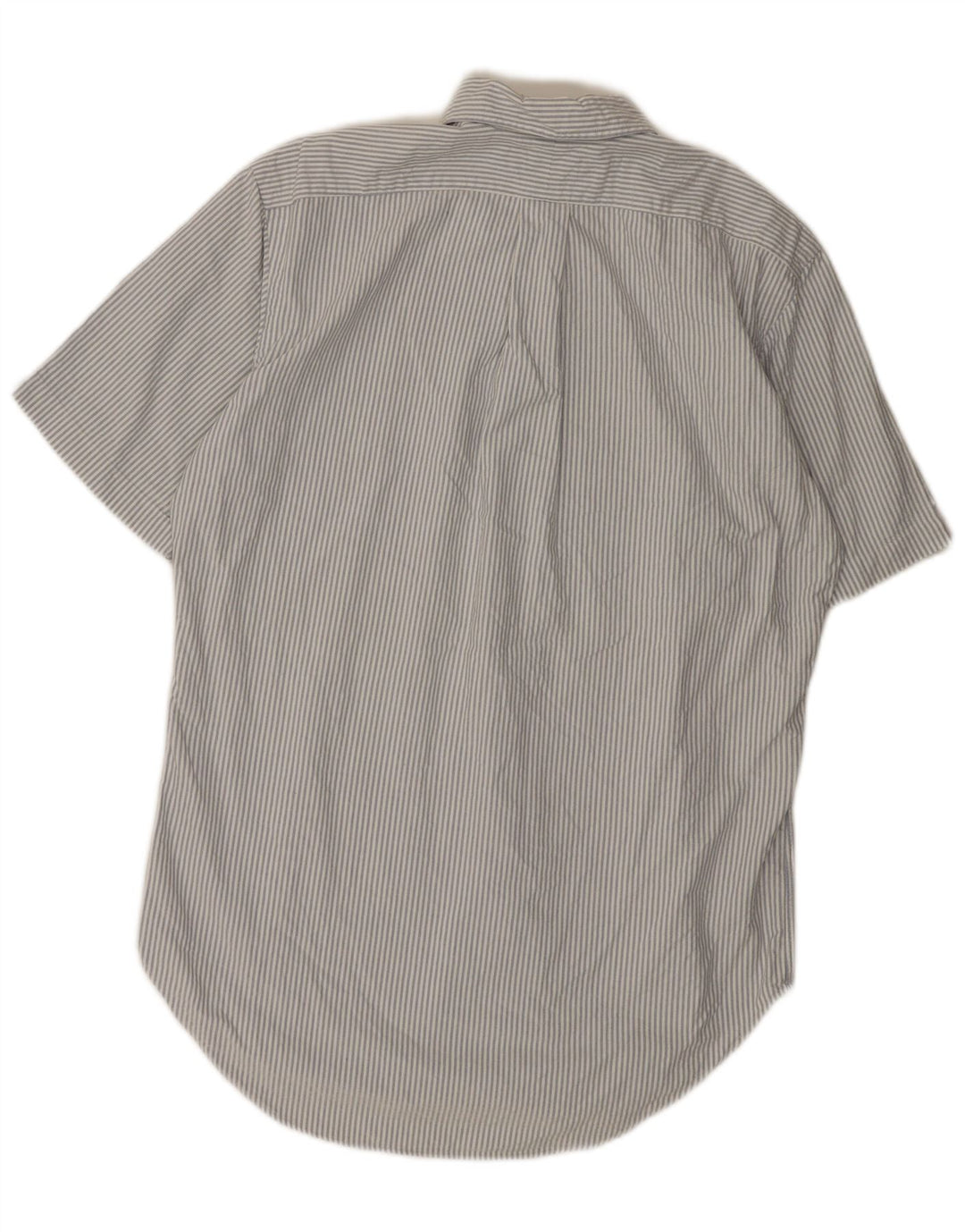 RALPH LAUREN Camisa de manga corta para hombre, corte clásico, talla pequeña, color blanco a rayas