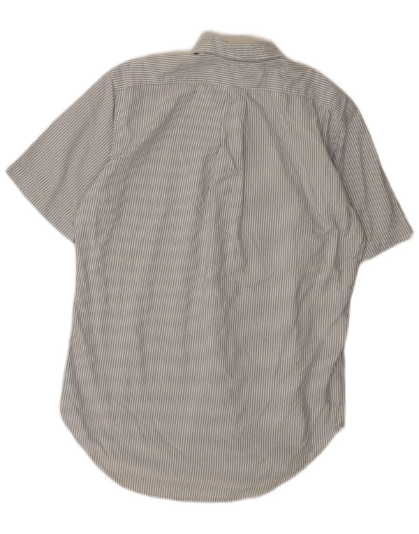 RALPH LAUREN Camisa de manga corta para hombre, corte clásico, talla pequeña, color blanco a rayas