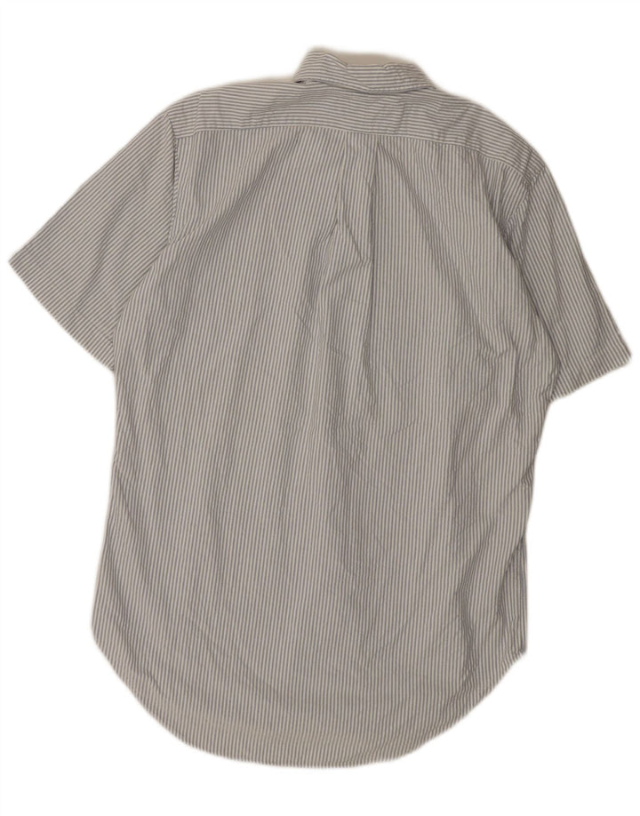 RALPH LAUREN Camisa de manga corta para hombre, corte clásico, talla pequeña, color blanco a rayas