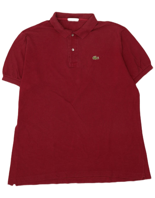Lacoste Polo para hombre talla 7 2XL algodón burdeos