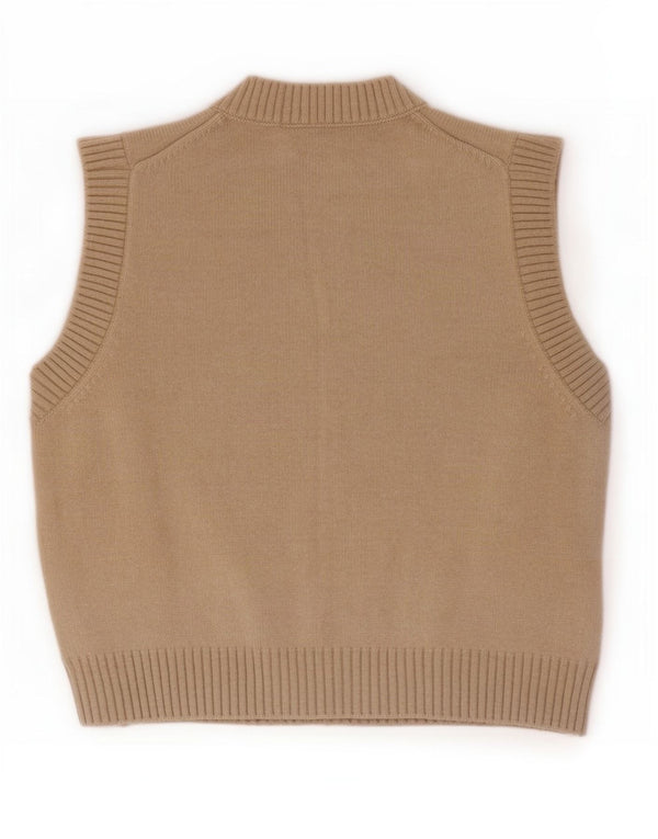 Zara Mujer Chaleco Tank Top UK 44 Medio Beige Poliéster