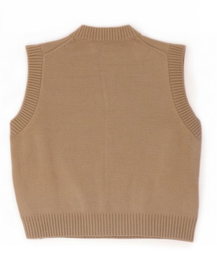 Zara Mujer Chaleco Tank Top UK 44 Medio Beige Poliéster