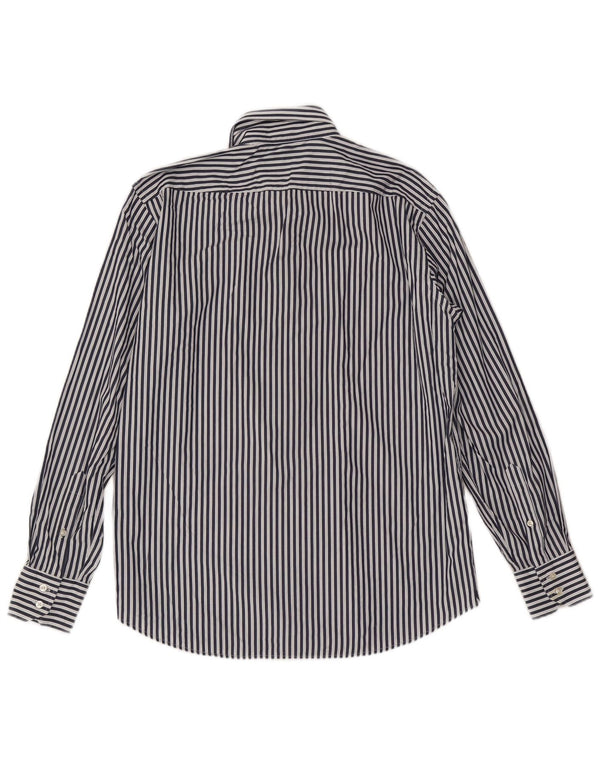 Hugo Boss Camisa de corte regular para hombre Talla 42 16 1/2 Grande Azul marino a rayas