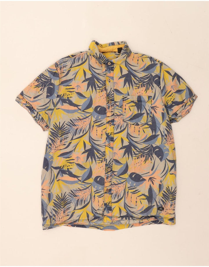 O'Neill Camisa de manga corta para hombre de algodón floral multicolor grande