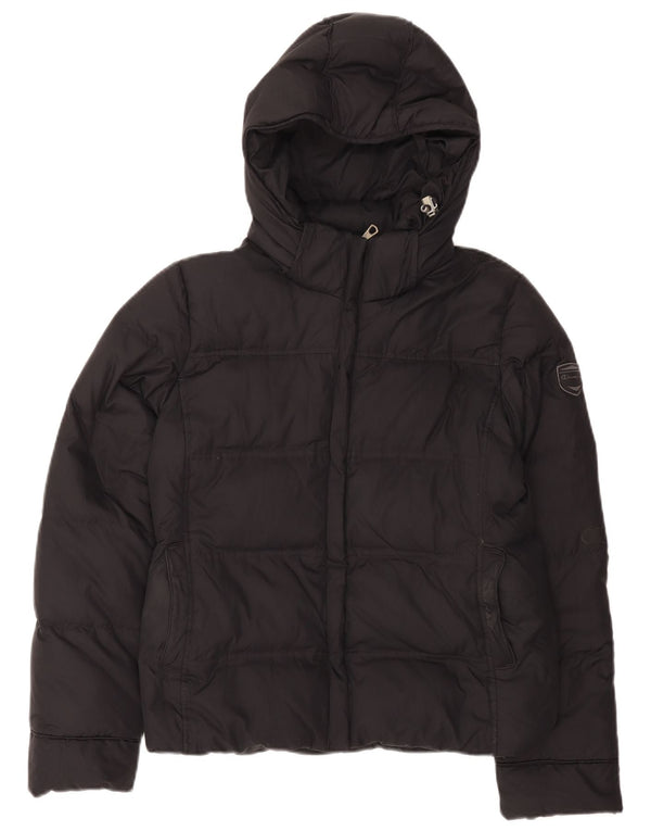 Champion Chaqueta Acolchada Con Capucha Para Mujer UK 44 Mediana Poliéster Negro