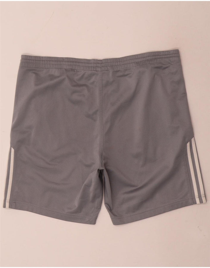 Adidas - Pantalones cortos deportivos para hombre, poliéster gris grande