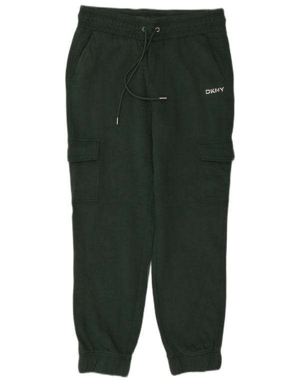 Dkny Mujer Cargo Chándal Pantalones Joggers UK 10 Small Verde Algodón